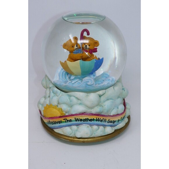 San Francisco Music Box Company Teddy Bears in Umbrella Snow Globe w/Box RARE - Picture 1 of 9